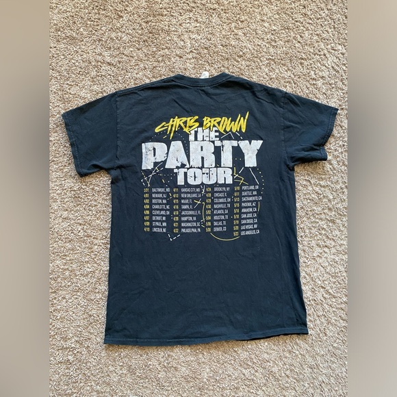 Chris Brown The Party Tour T Shirt Black Cotton Concert Tee Men’s Size MEDIUM - Picture 6 of 8